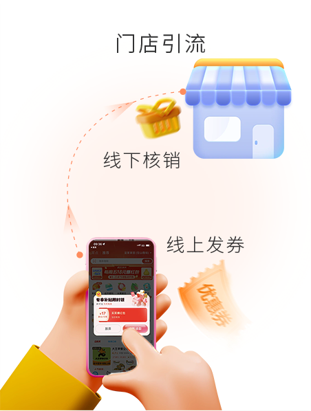 線(xiàn)上發券，線(xiàn)下核銷
